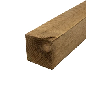 Brown Treated Fence Post, 100mm x 100mm x 3m